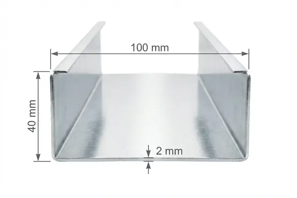 پروفیل استاد 40 × 100 ضخامت 2 میلیمتر