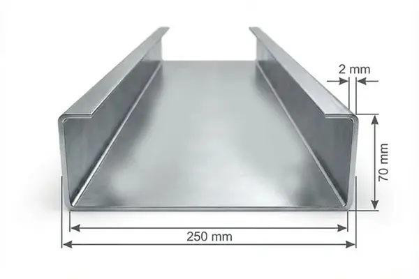 پروفیل استاد 70 × 250 ضخامت 2 میلیمتر