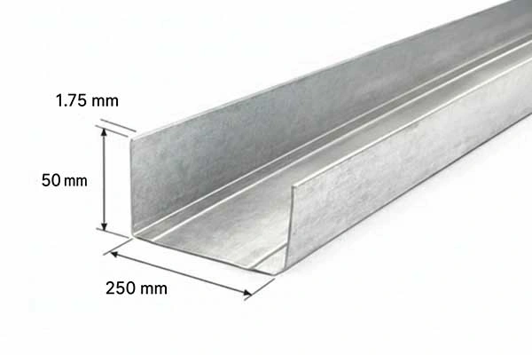پروفیل رانر 50 × 250 ضخامت 1.75 میلیمتر