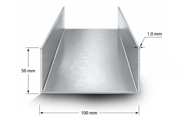 پروفیل رانر 50×100 ضخامت 1 میلیمتر
