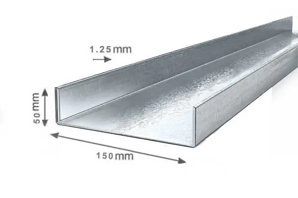 پروفیل رانر 50×150 ضخامت 1.25 میلیمتر