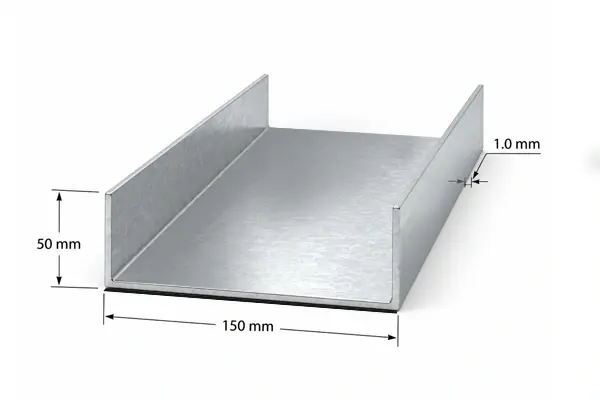 پروفیل رانر 50×150 ضخامت 1 میلیمتر