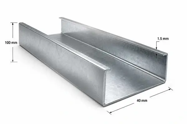 پروفیل استاد 40×100 ضخامت 1.5 میلیمتر