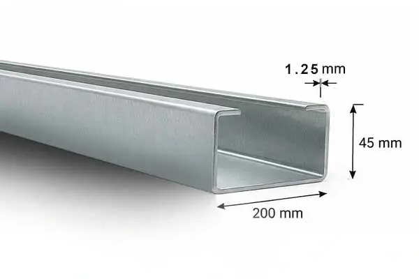 پروفیل استاد 45×200 ضخامت 1.25 میلیمتر